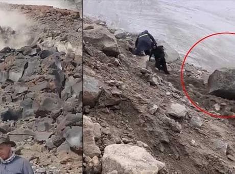 Ağrı Dağı’nda heyelan paniği: Dağcılar kayalardan son anda kaçtı