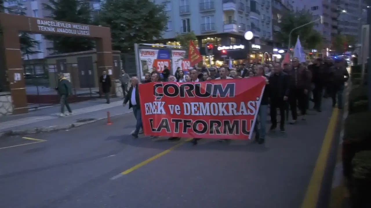 Çorum’da Halk TV için yürüyüş: YENİ Parti’den kayyım kararına tepki