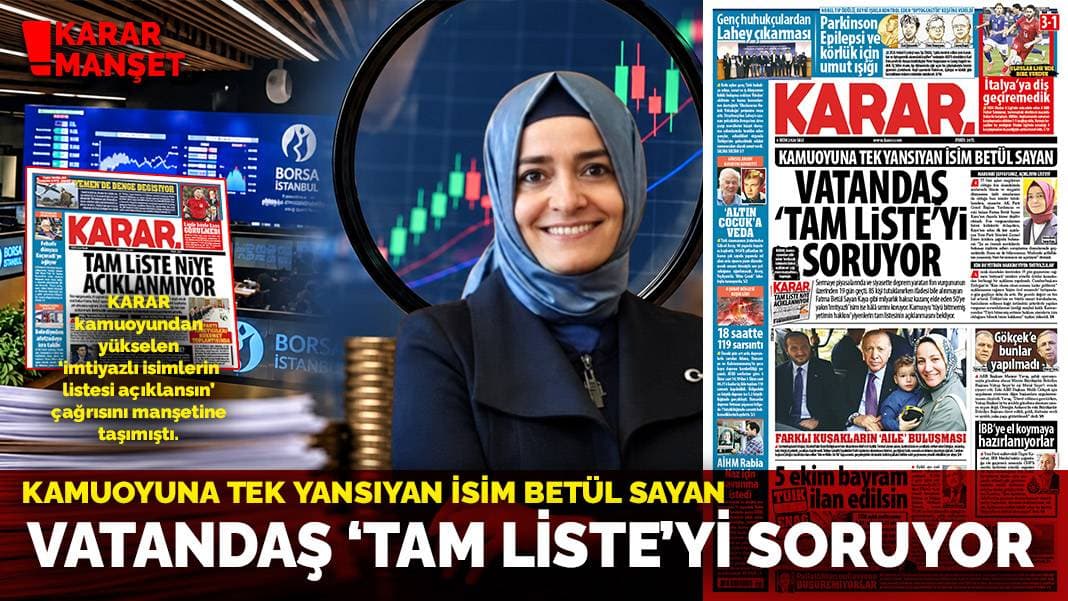 Vatandaş ‘tam liste’yi soruyor