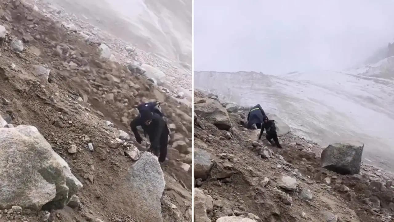 Ağrı Dağı’nda heyelan paniği: Dağcılar kayaların altında kalmaktan kurtuldu